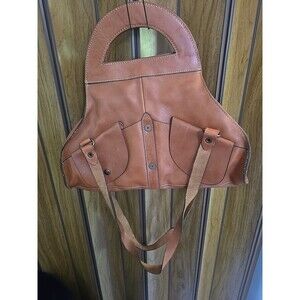 Patricia Nash Milano Cognac Brown Leather Convertible Satchel COA